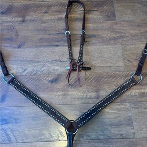 NEW Reinsman Chocolate Rough-out Sliver spot Horse Tack Set